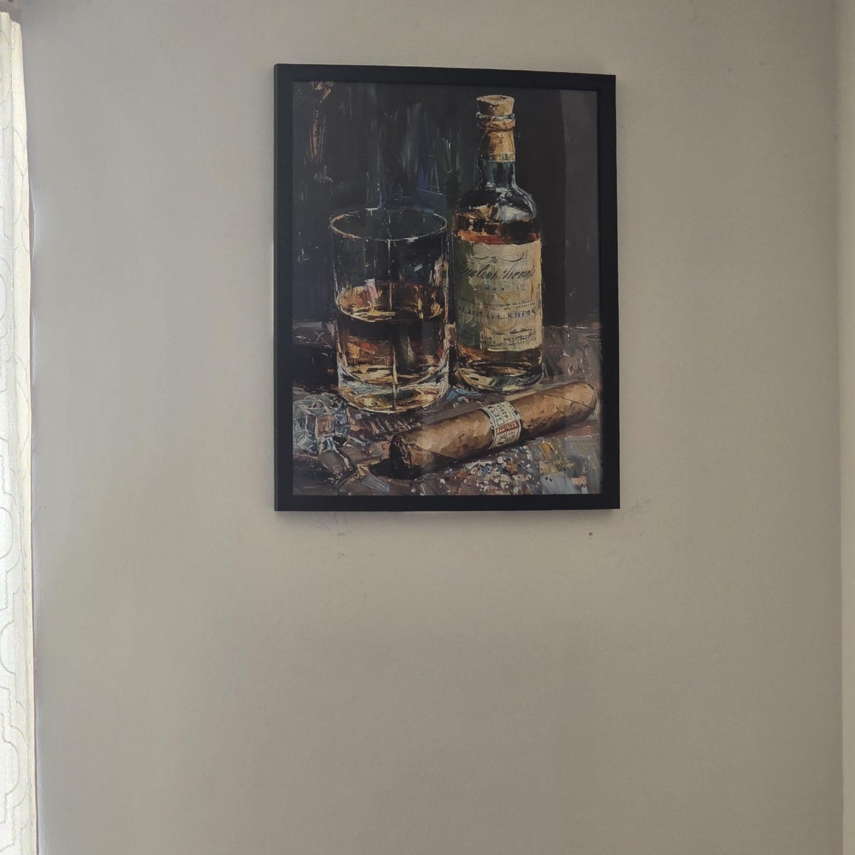 Whiskey and Cigar Moody Still Life Digital Art
