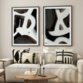 Abstract Brushstrokes Diptych Digital Art