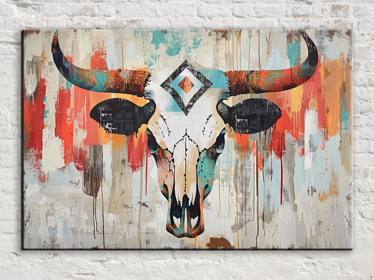 Abstract Bull Skull Digital Art