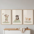 Golfing Puppies Trio Digital Art Set
