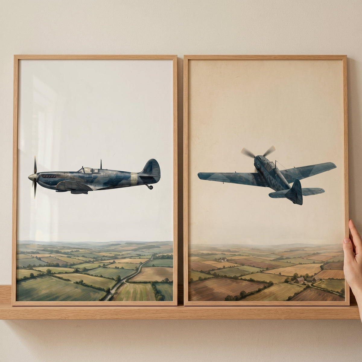 Vintage Military Aircraft Flight Digital Art Set