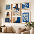 Blue and White Boho Fashion Gallery Wall Set