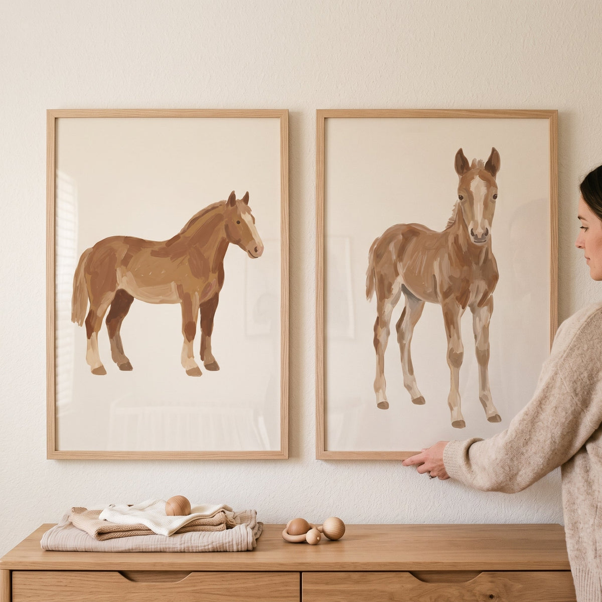 Charming Equestrian Duo Digital Art Set