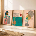 Boho Botanical Triptych Digital Art