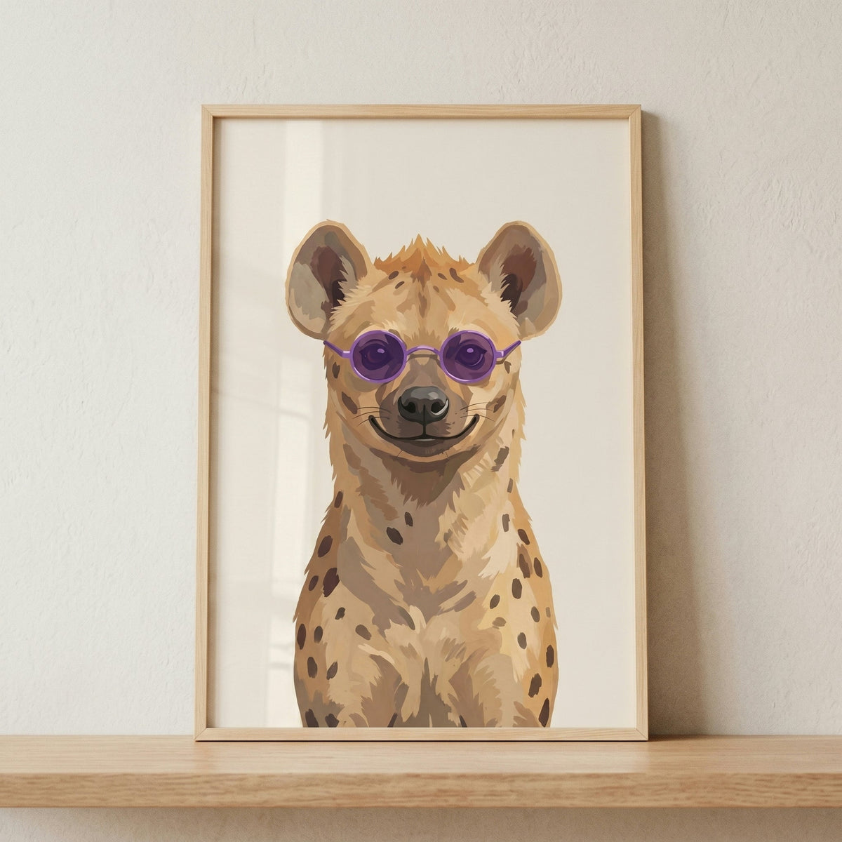 Cool Hyena in Purple Sunglasses Digital Artwork