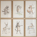 Charming Sports Animals Watercolor Digital Art Set of 6