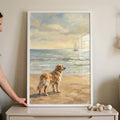 Golden Retriever Seaside Stroll Digital Art