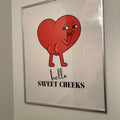 Hello Sweet Cheeks Funny Heart Digital Print