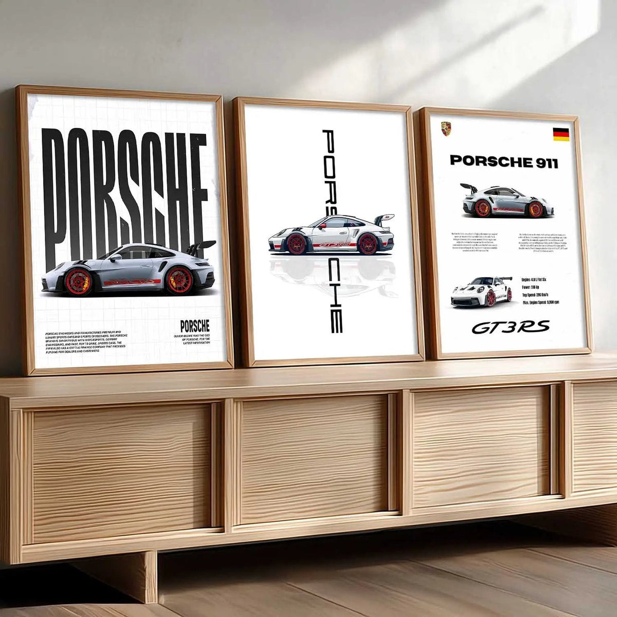 Porsche 911 GT3 RS Trio Digital Art Collection