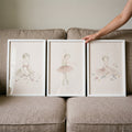 Delicate Ballerina Watercolor Trio Digital Artwork
