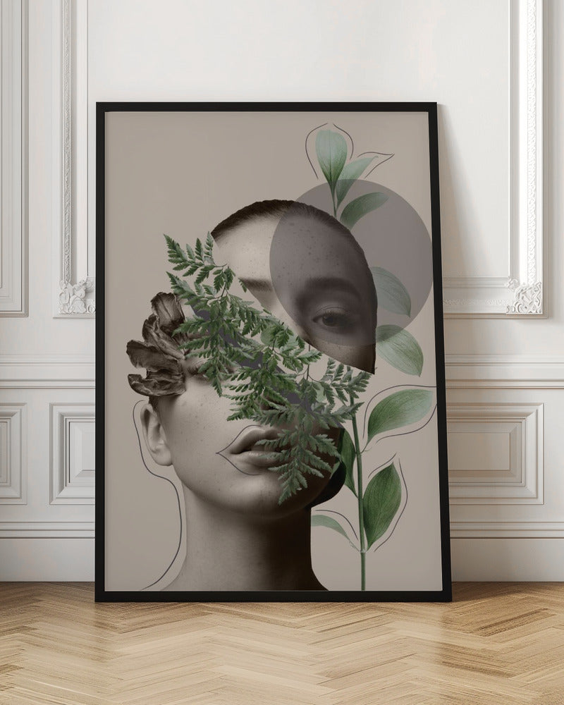 Botanical Woman Collage Digital Art