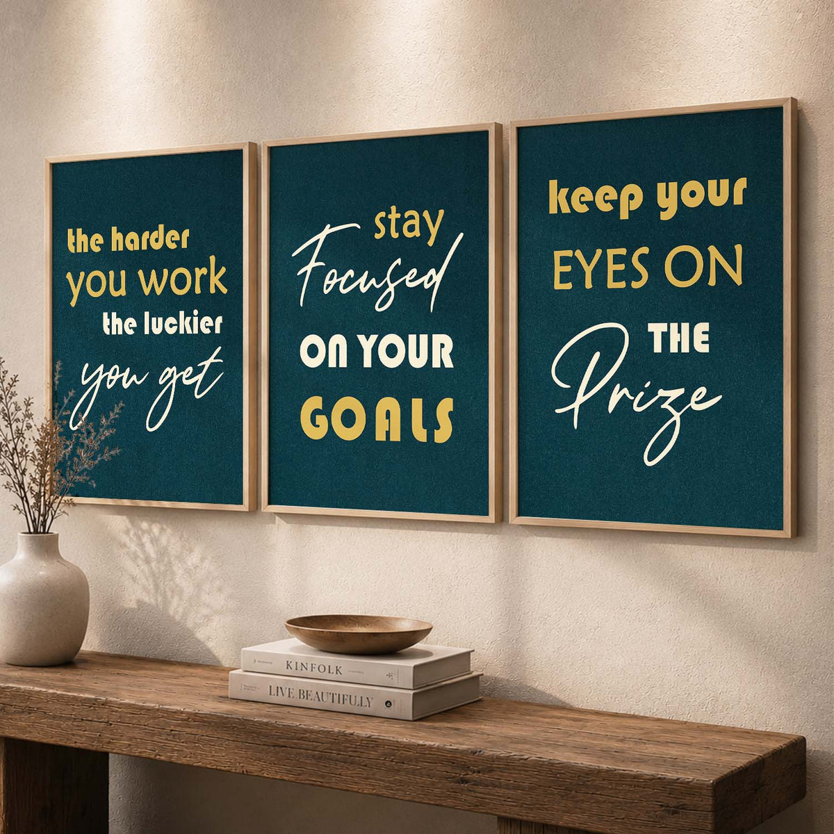 Motivational Quotes Three-Piece Digital Art Set