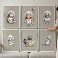 Space Explorer Animals Digital Art Bundle
