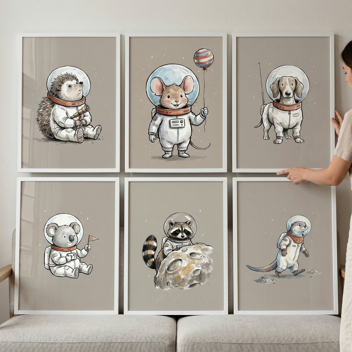 Space Explorer Animals Digital Art Bundle
