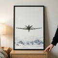 Vintage Fighter Plane over Snowy Mountains Digital Art
