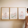 Magical Mermaid Watercolor Triptych