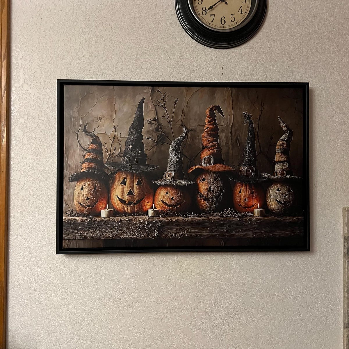 Spooky Witch Hat Pumpkins Digital Artwork
