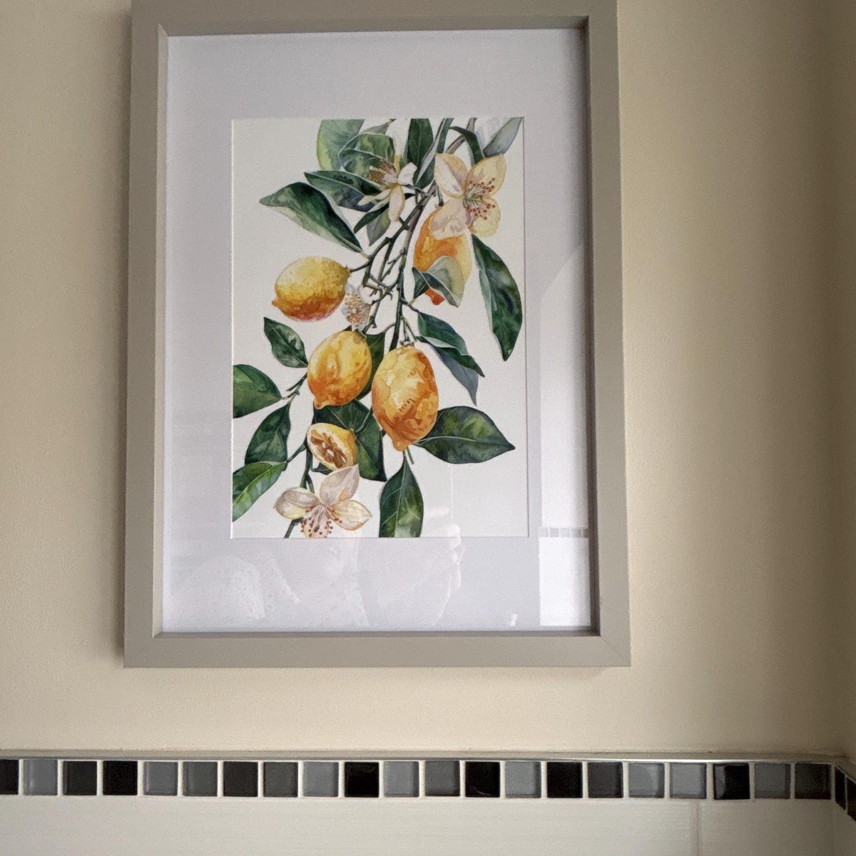 Watercolor Lemon Branch Digital Art