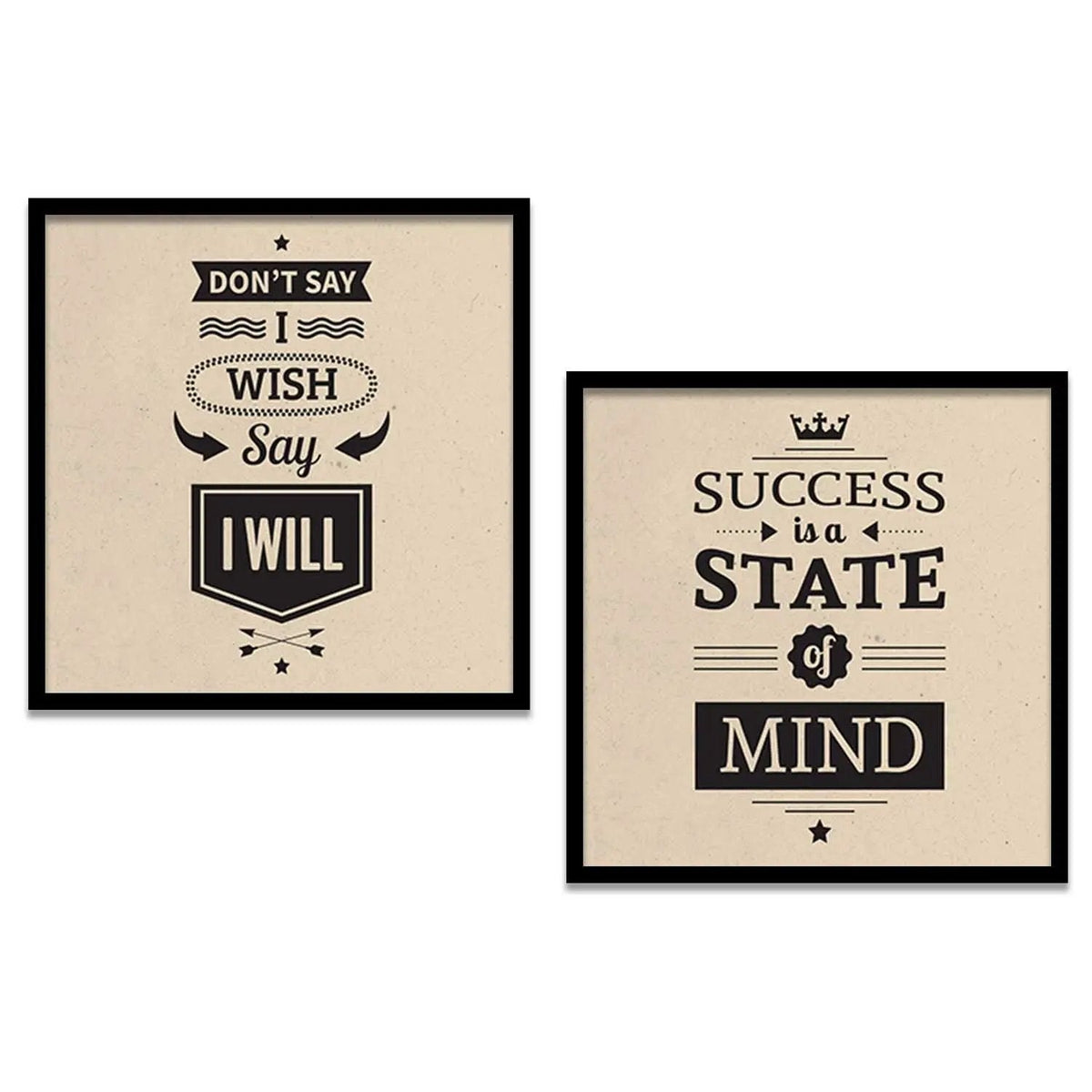 Success Is A State Of Mind Motivational Quote Print Set