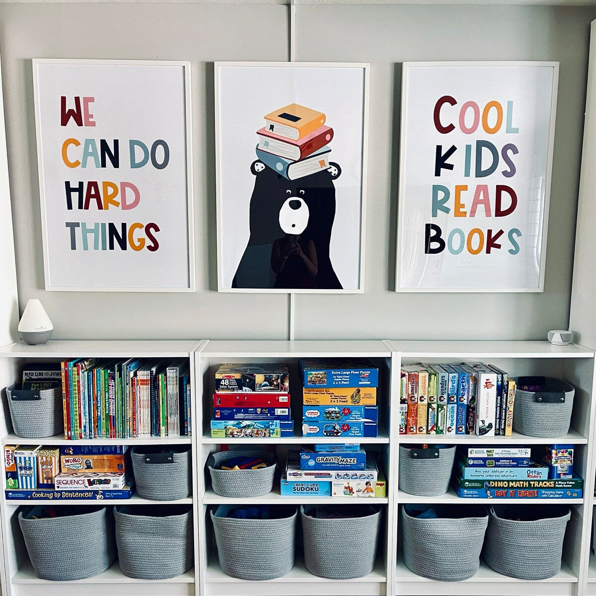 Cool Kids Read Books Kids Room Digital Art Bundle Set of 3