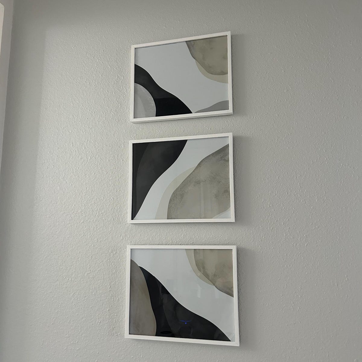 Minimalist Abstract Waves Digital Art Triptych