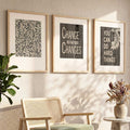 Inspirational Quotes and Floral Patterns Digital Art Trio