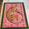 Sleepy Cheetah Pink Background Digital Art