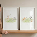 Cute Animal Tennis Match Digital Art Prints