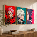 Anime Icons Triptych Digital Art