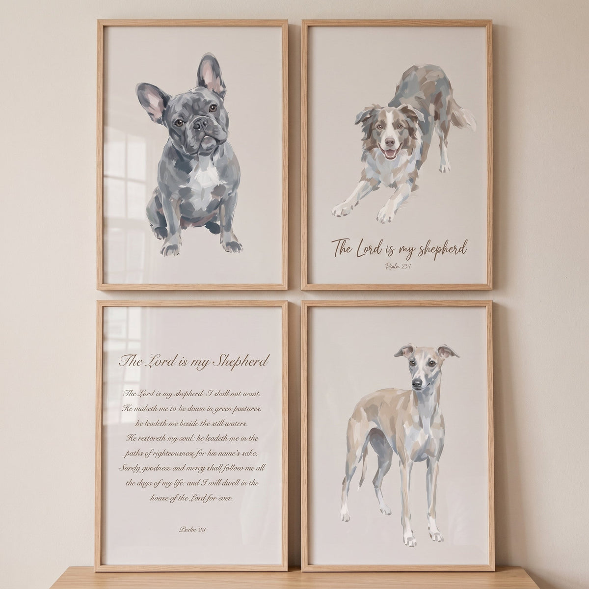 Faithful Companion Dog Portrait Digital Art Set