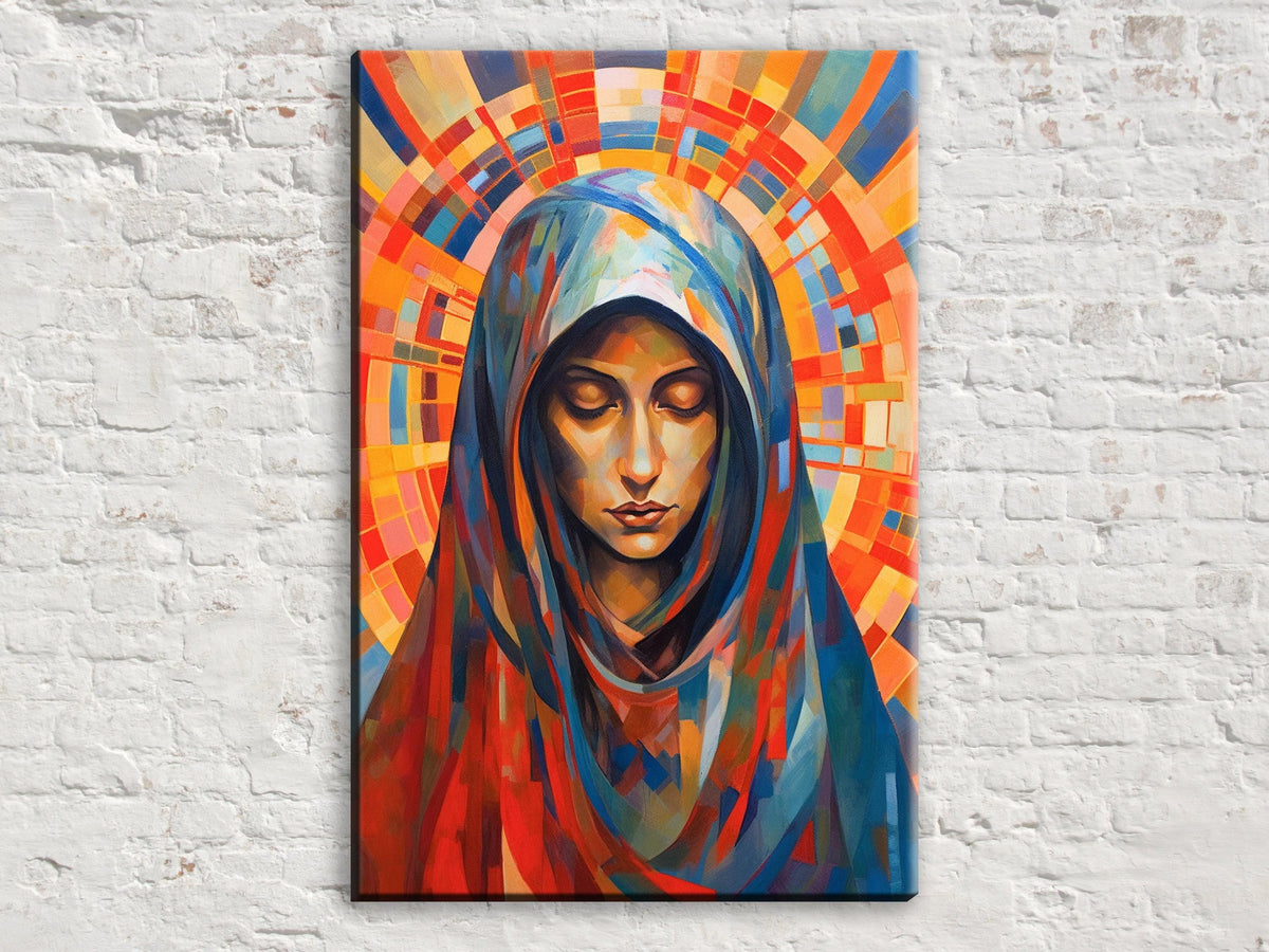 Vibrant Madonna Mosaic Digital Artwork