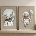 Space Explorer Animals Digital Art Set
