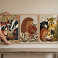 Forest Friends Digital Art Triptych