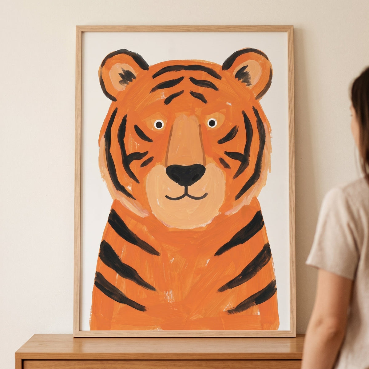 Friendly Tiger Digital Art Print