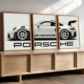 Porsche 911 GT3 RS Triptych Digital Art