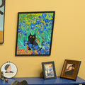Starry Night Cat in Irises Digital Art