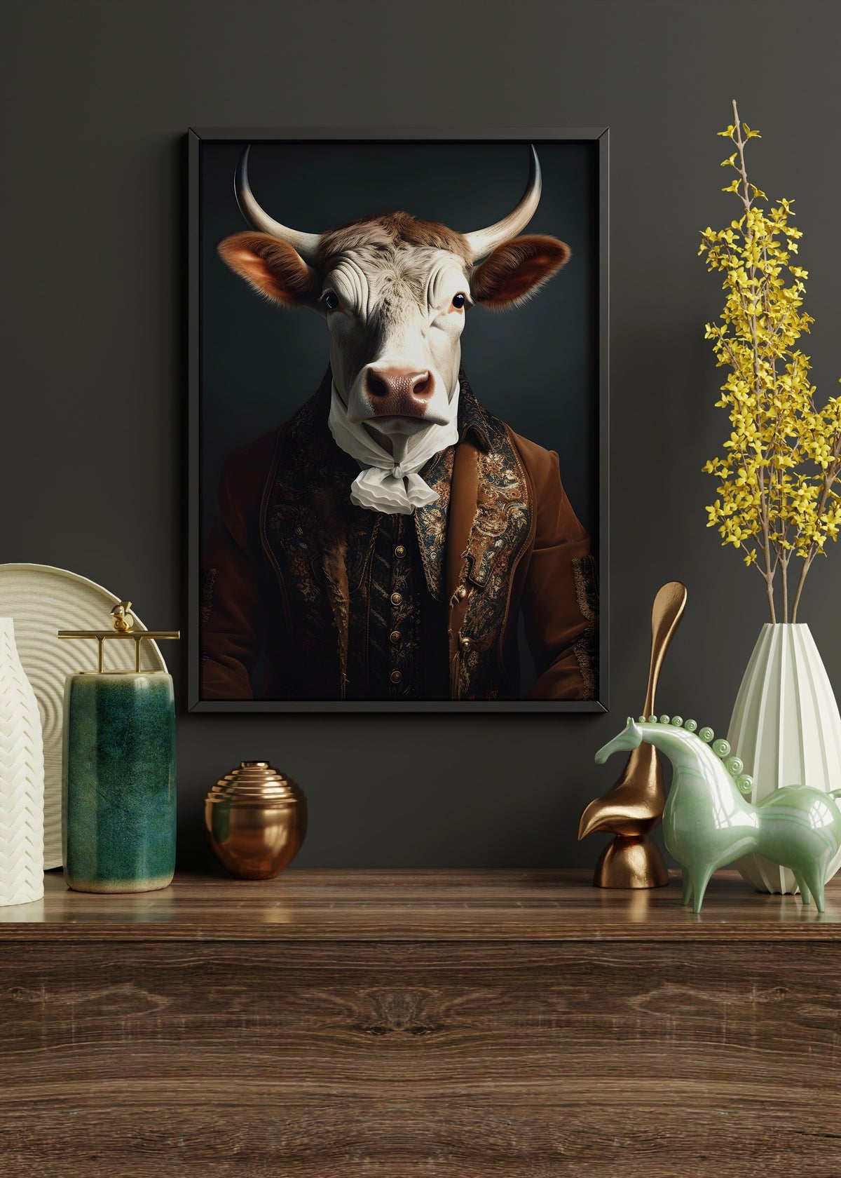 Aristocratic Bull Portrait Digital Art