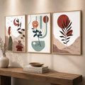 Boho Botanical Triptych Digital Art Set