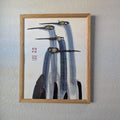 Minimalist Blue Herons Digital Art