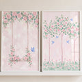 Enchanted Pink Garden Swing and Trees Digital Art Set