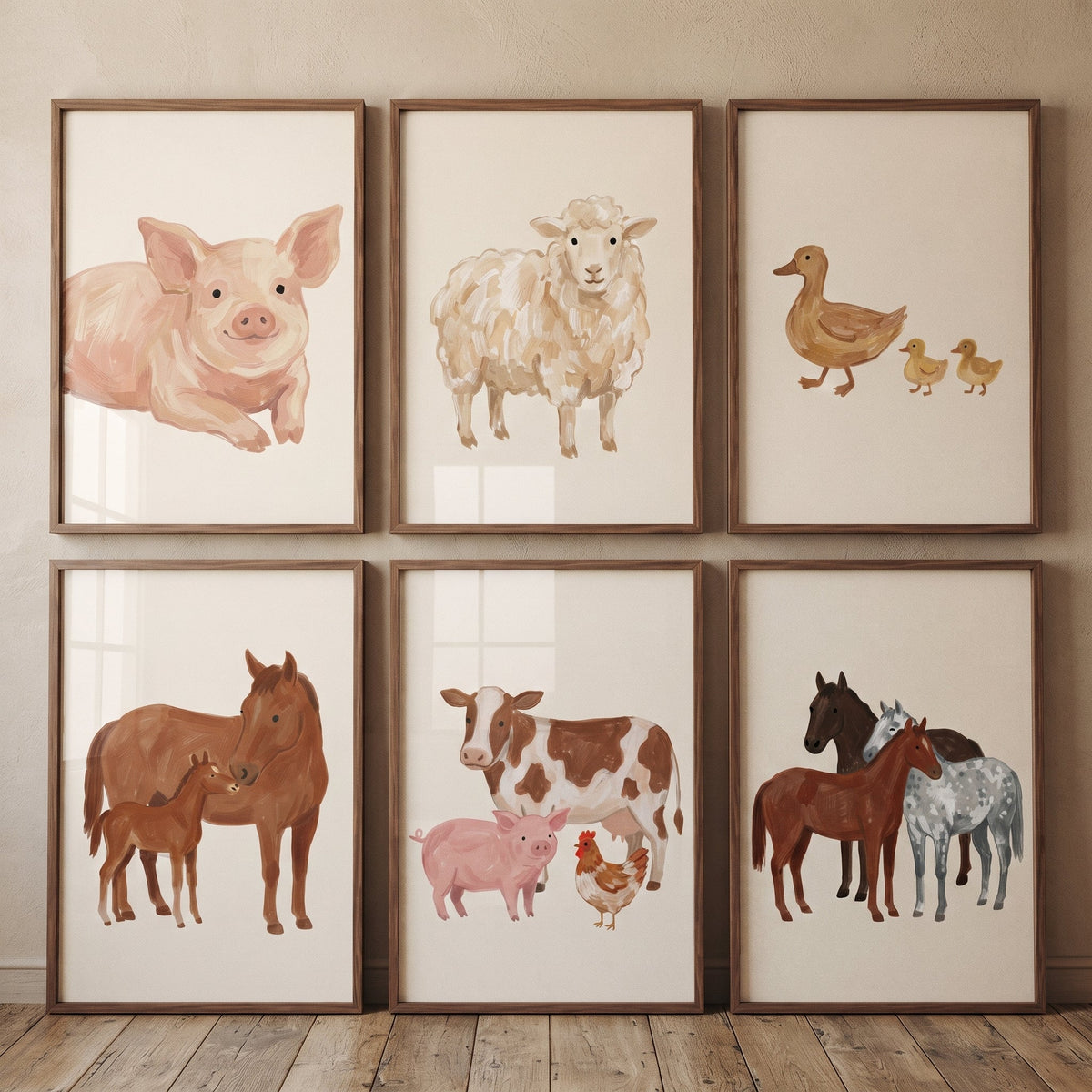 Rustic Farmhouse Animals Digital Art Collection