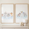 Cute Animal Hockey Players Digital Art Set