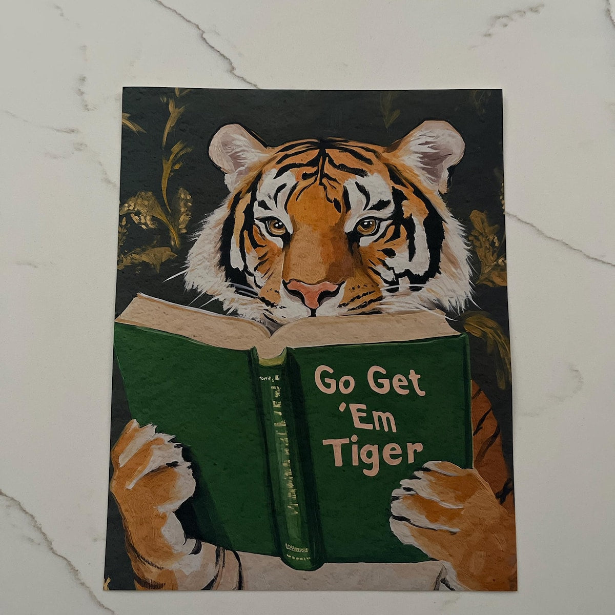 Go Get 'Em Tiger Reading Digital Artwork