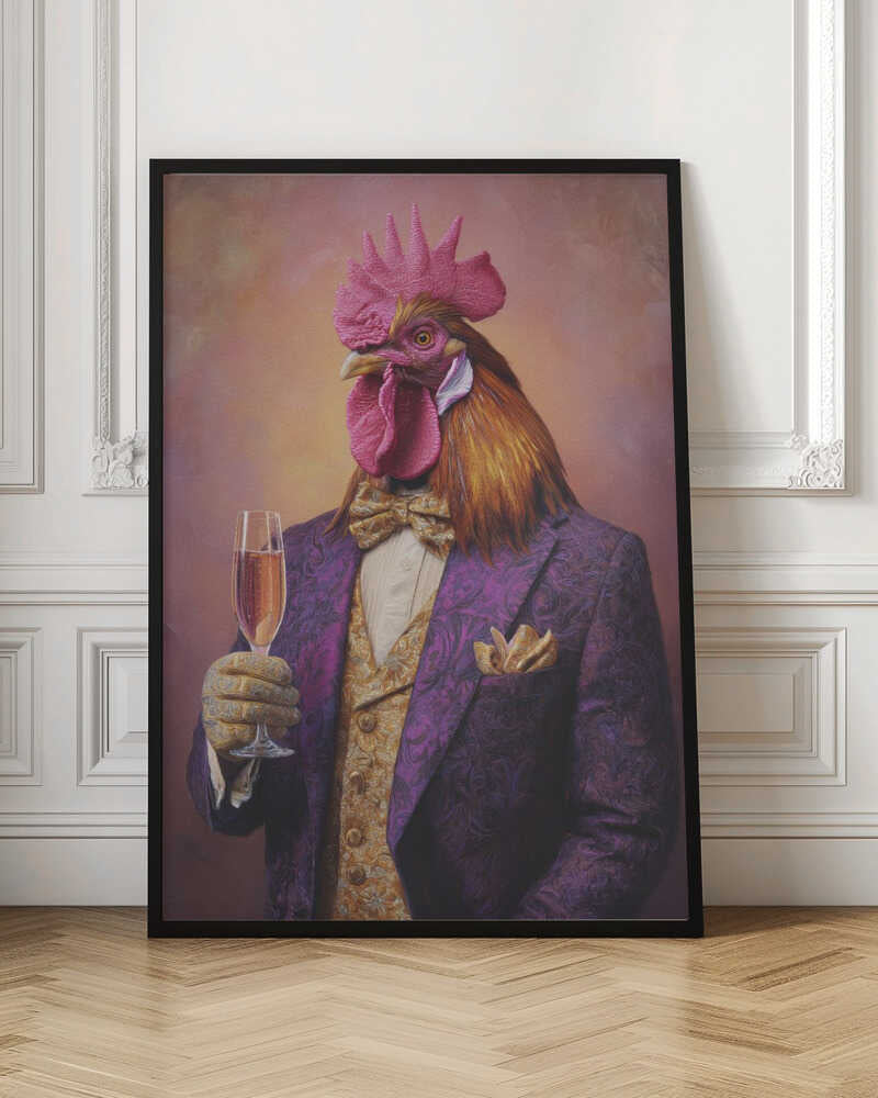 Dapper Rooster with Champagne Digital Art