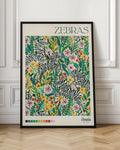 ZEBRAS Botanical Floral Digital Art Print