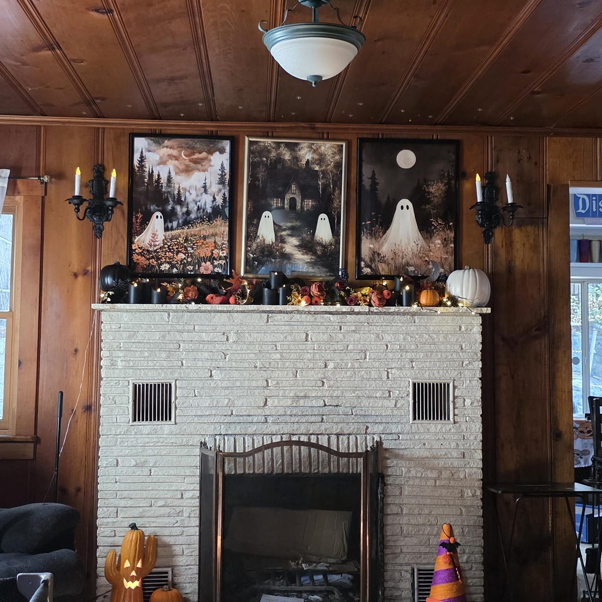 Cozy Spooky Forest Ghost Digital Art Print