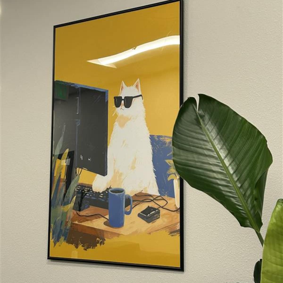 Cool Cat Programmer Art Print