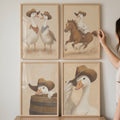 Funny Cowboy Goose Gallery Wall Set