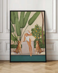 Chic Poolside Paradise with Cheetahs Digital Artwork