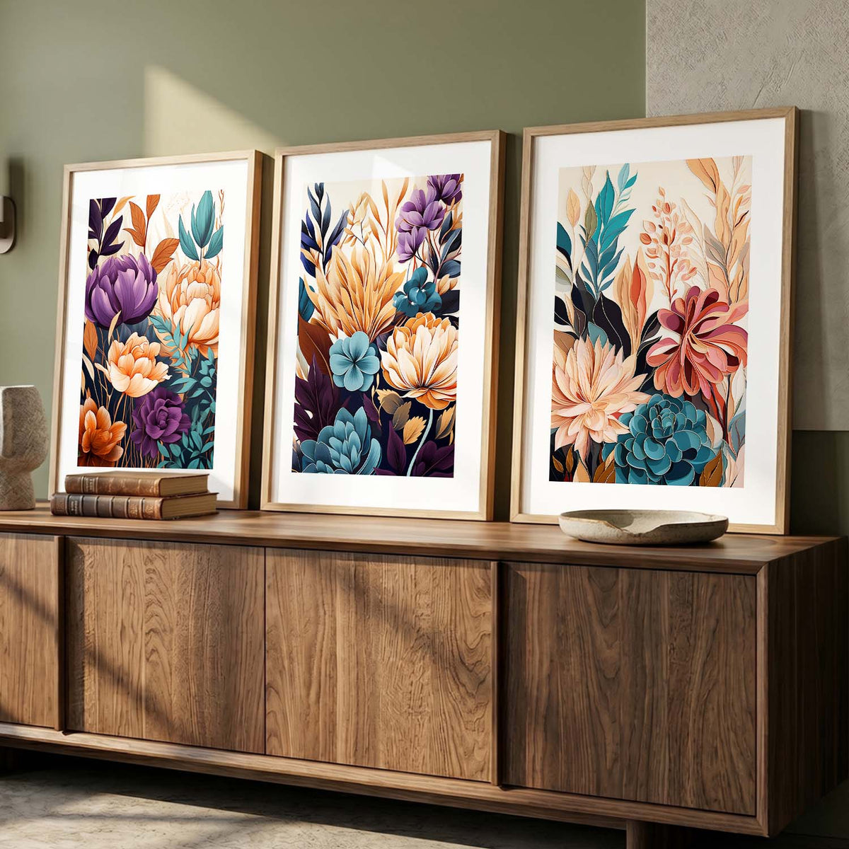 Botanical Bloom Trio Digital Art